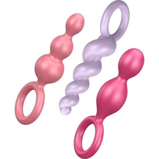 Satisfyer confezione da 3 tappi silicona tri color