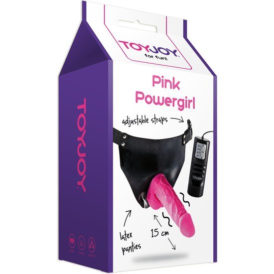 Pettorina con pene realistico con vibrazione e mutandine regolabili