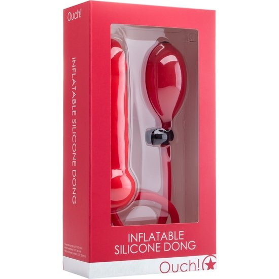 Ouch plug gonfiabile in silicone dong rosso