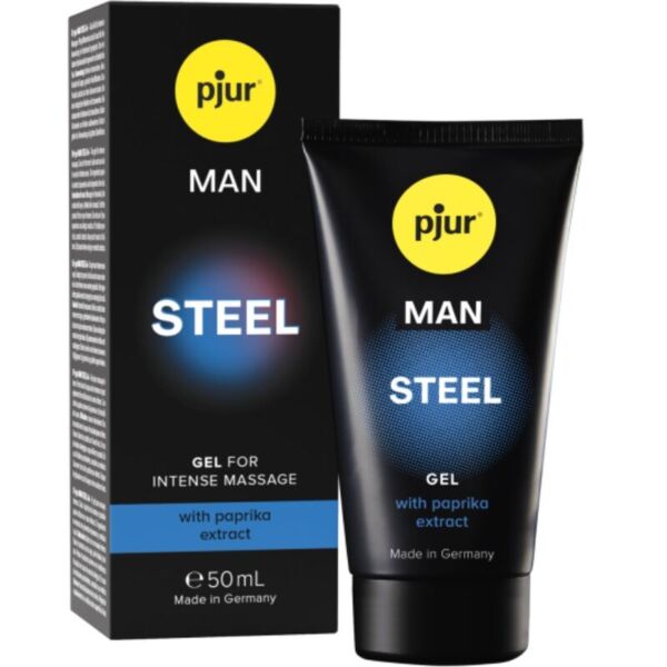 Confezione da 50 ml del gel da massaggio Pjur Man Steel