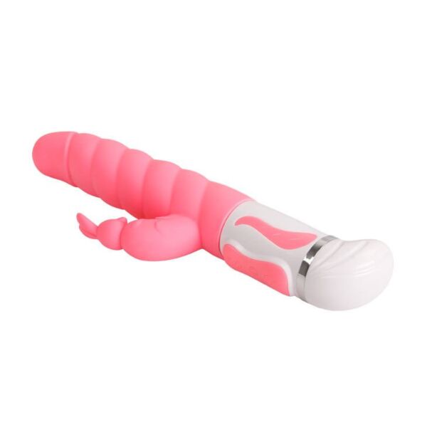 Vibratore rabbit Pretty Love Steven, con la sua asta scanalata e il braccio per il clitoride