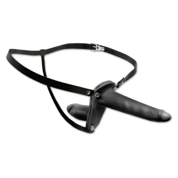Strap-on doppio Pipedream Double Penetrix con dildo e stimolatore vaginale collegato