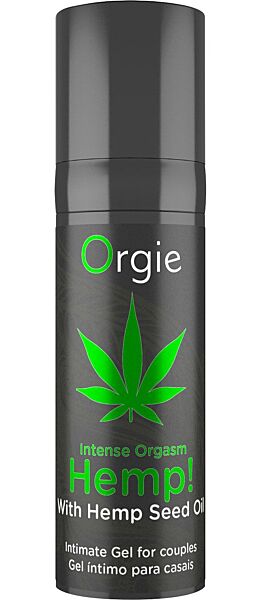 Flacone airless del gel stimolante Orgie Hemp! Intense Orgasm 15 ml