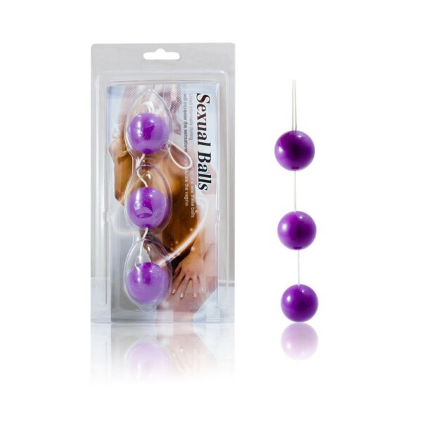 Palline anali Baile Strip da 3,4 cm, tre palline unite con anello all'estremità