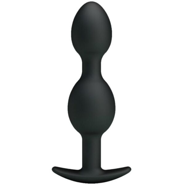 Palline anali Pretty Love Heavy Balls in silicone nero, con la loro maniglia
