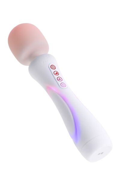 Vibratore wand Paradise Pleasure The Wand, bianco, con illuminazione RGB