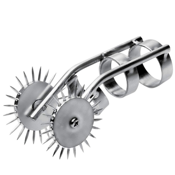 Ditale stimolatore Metal Hard con due ruote e tre anelli
