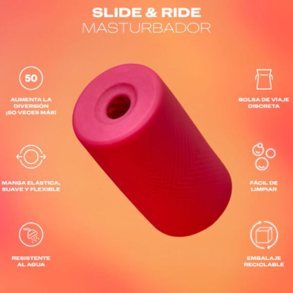 Guaina masturbatore Durex Slide & Ride, di colore rosa