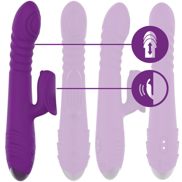Vibratore Intense Iggy viola, con stimolatore clitorideo