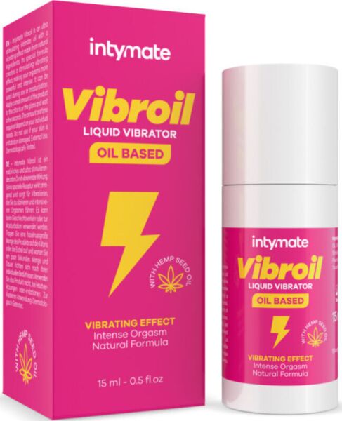 Flacone da 15 ml dell'olio intimo Intymate Vibroil di IntimateLine