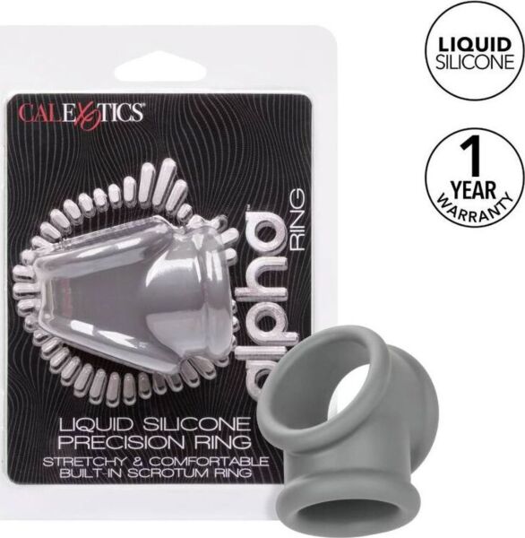 Anello fallico CalExotics Alpha Precision Ring, grigio, con i due anelli uniti