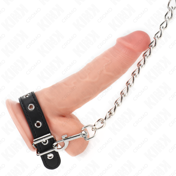 Anello fallico Kink Ring Power con cinghia regolabile e catena metallica