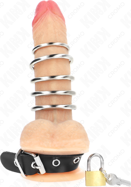 Kink Ring Power, cinghia nera con sei anelli in metallo