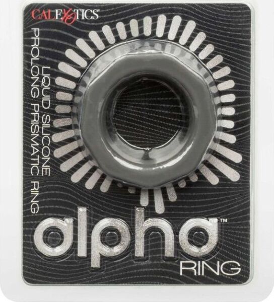 Anello fallico CalExotics Alpha Prolong Prismatic Ring, in silicone grigio