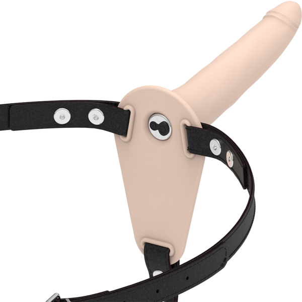 Strap-on con vibratore Fetish Submissive 15 cm in silicone, con cintura elastica