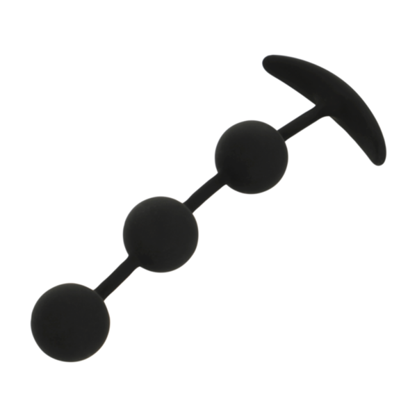 Palline anali Black&Silver Harry, con le tre sfere graduate e la base di presa