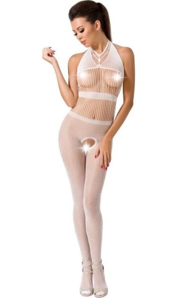 Bodystocking a rete Passion BS048 con pizzo e apertura sul cavallo