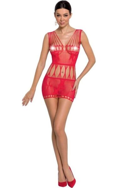 Miniabito sexy Passion BS090 a rete con pizzo e trasparenze