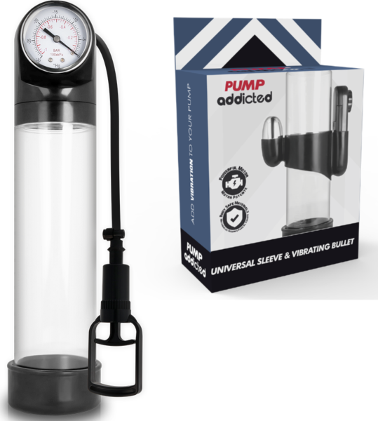 Pompa per erezione Pump Addicted RX9 con vibratore e manometro