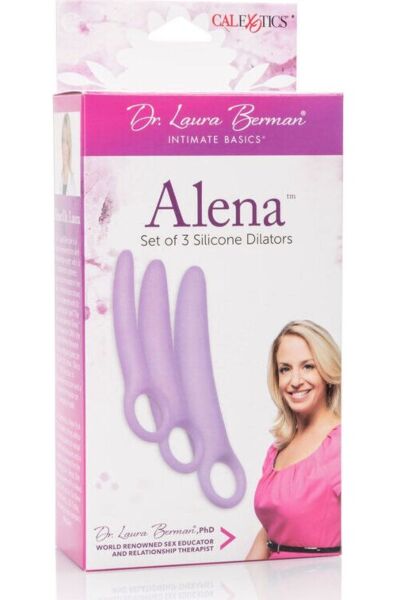 Set di tre dilatatori vaginali Calexotics Alena in silicone viola, dal più piccolo al più grande