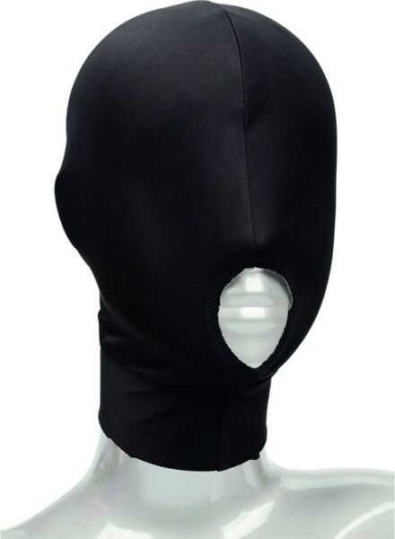 Cappuccio nero CalExotics Boundless Hood con la bocca aperta