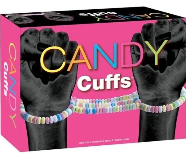 Manette commestibili Spencer & Fleetwood Candy Cuffs, di perline di caramello colorate