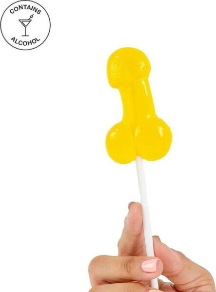 Lecca-lecca a forma di pene Secret Play, gommoso con alcol a forma di pene