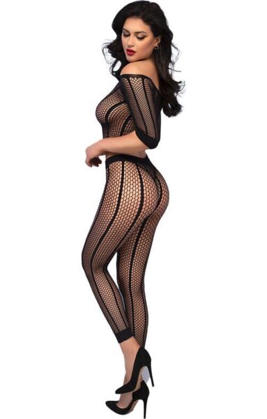Completo senza cuciture Chilirose CR 4647 nero, con top e leggings
