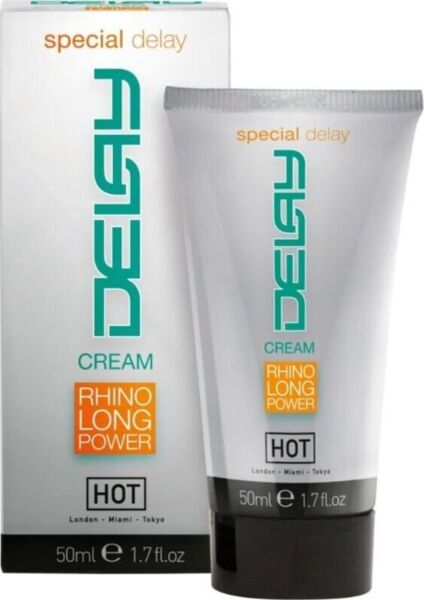 Crema ritardante HOT Delay Cream nel suo flacone da 50 ml