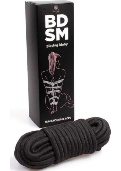 Corda Bondage Nera Secret Play da 10 metri, della BDSM Collection