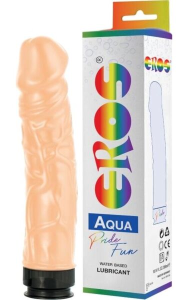 Dildo realistico rigido Eros Aquaglide con 300 ml di lubrificante a base d'acqua al suo interno
