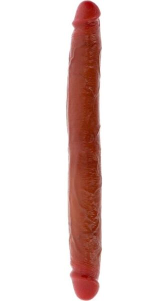 Dildo doppio in silicone ToyJoy Get Real Skin con prepuzio mobile