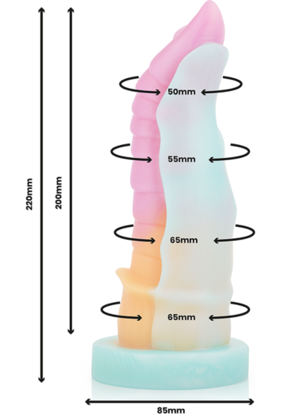 Dildo Epic Kelpie in silicone liquido, ispirato a un cavallo mitologico, con base a ventosa