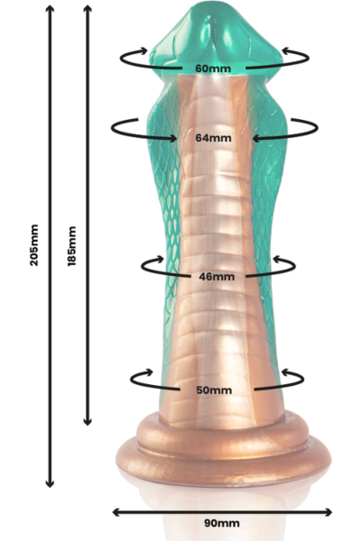 Dildo Epic Python Cobra Green con glande, rigonfiamento sotto il glande e base