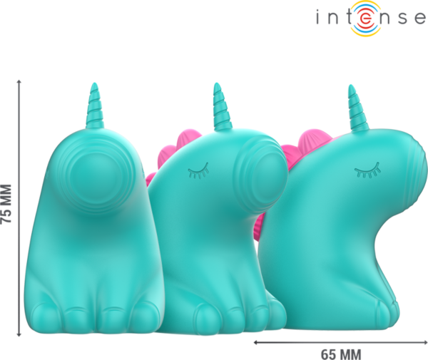 Stimolatore clitorideo Intense Trixie a forma di unicorno, di colore verde