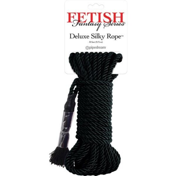 Corda bondage nera Pipedream Black Deluxe Silk Rope