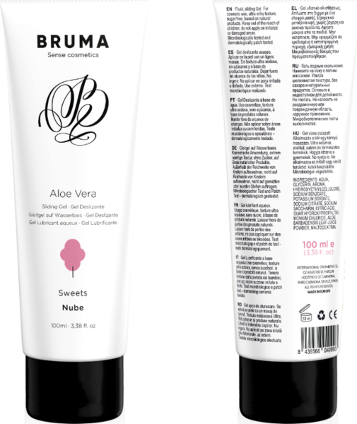 Confezione del lubrificante in gel Bruma Aloe Vera a base d'acqua