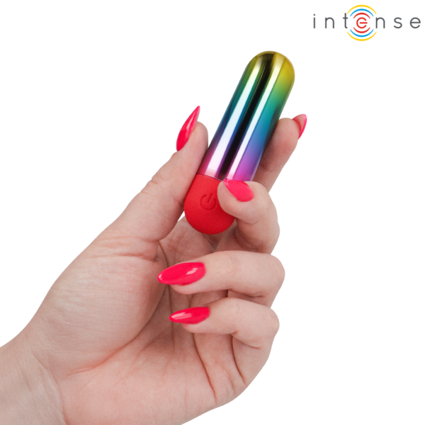 Bullet vibrante Intense Debbie Rainbow con finitura multicolore arcobaleno