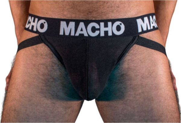 Jockstrap Macho Underwear MX25NN nero e semitrasparente