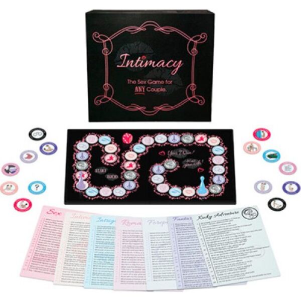 Gioco da tavolo Kheper Games Intimacy con tabellone, dado, pedine e monete premio