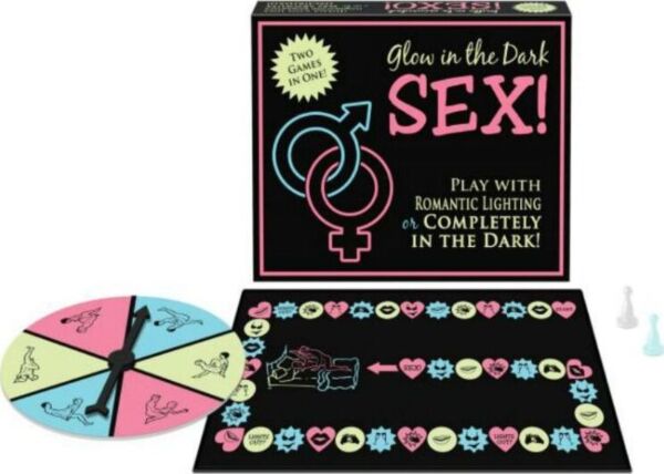Gioco erotico da tavolo Kheper Games Glow in the Dark Sex! con la sua scatola