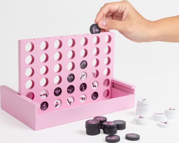 Gioco erotico in legno Secret Play Play4Sex con tabellone smontabile e pedine bianche e nere