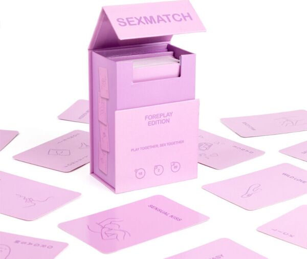 Gioco di carte per coppie Sexmatch Foreplay Edition di Secret Play, con la sua scatola