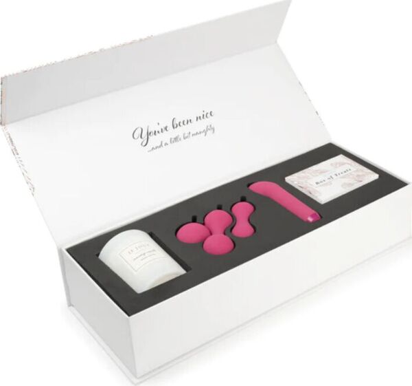 Set regalo Je Joue Nice & Naughty con il bullet vibrante, le palline Ami, la candela da massaggio e la scatola di carte
