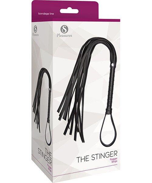 Flogger S Pleasures The Stinger, nero, con 13 strisce e manico con cinghia