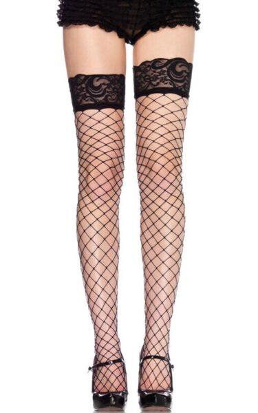 Calze a rete nere fino alla coscia Leg Avenue Oda Net