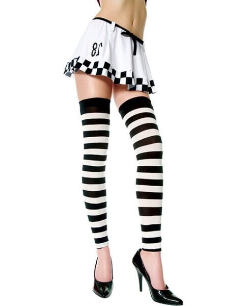 Leggings Music Legs Righe Nere e Bianche, con stampa a righe larghe