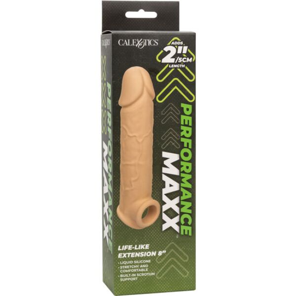 Guaina per il pene CalExotics Performance Maxx Life-Like 8 con cinturino per lo scroto