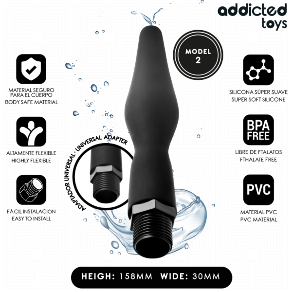 Doccia anale Addicted Toys Modello 2 con il suo adattatore universale