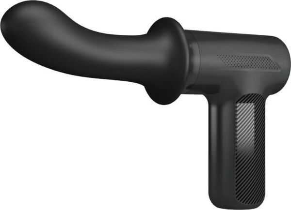 Pistola da massaggio Pretty Love BW-055029 nera, con la sua testina in silicone